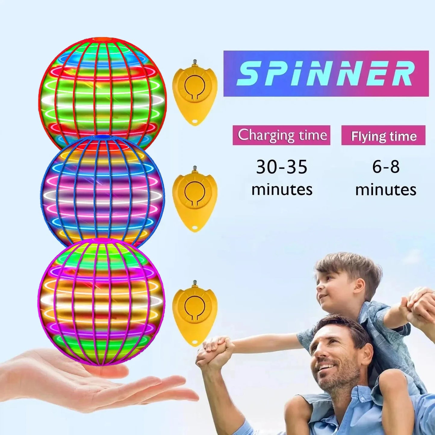 Flying Ball Spinner Boomerang Flyorb Magic With LED Lights Drone Hover Fly Ball Stress Release Fidget Toys Kids Christmas Gifts