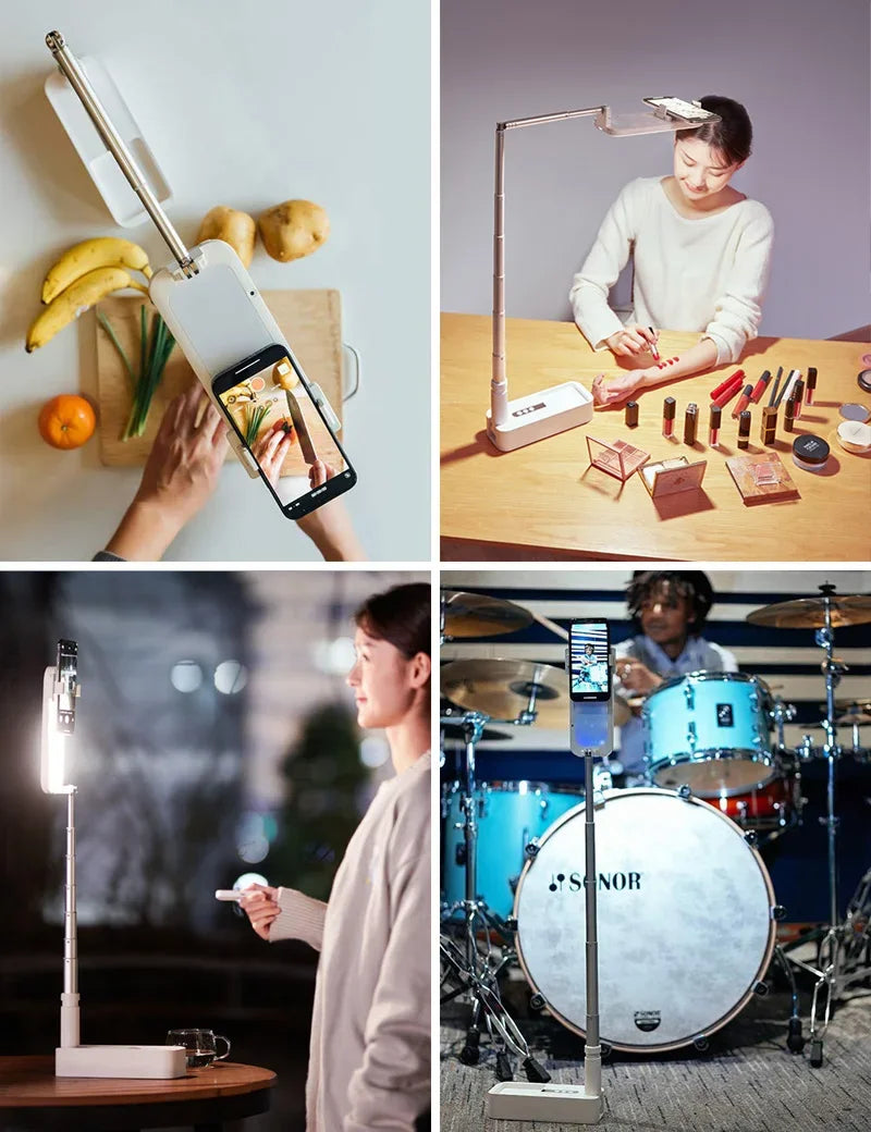 Multifunction Mobile Phone Holder Can Be Bent & Telescopic with light & remote control