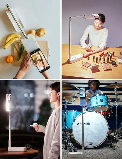 Multifunction Mobile Phone Holder Can Be Bent & Telescopic with light & remote control