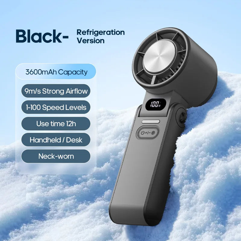 Portable High Speed Handheld Fan 3600mAh Rechargeable 100 Wind Speeds