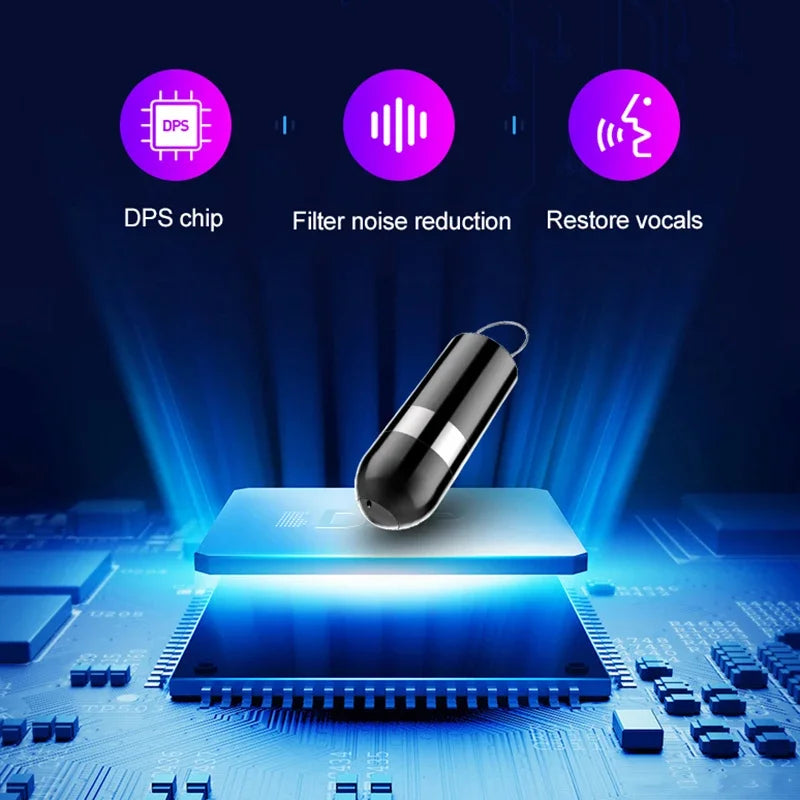Mini Voice Recorder Digital Device with key ring & necklace