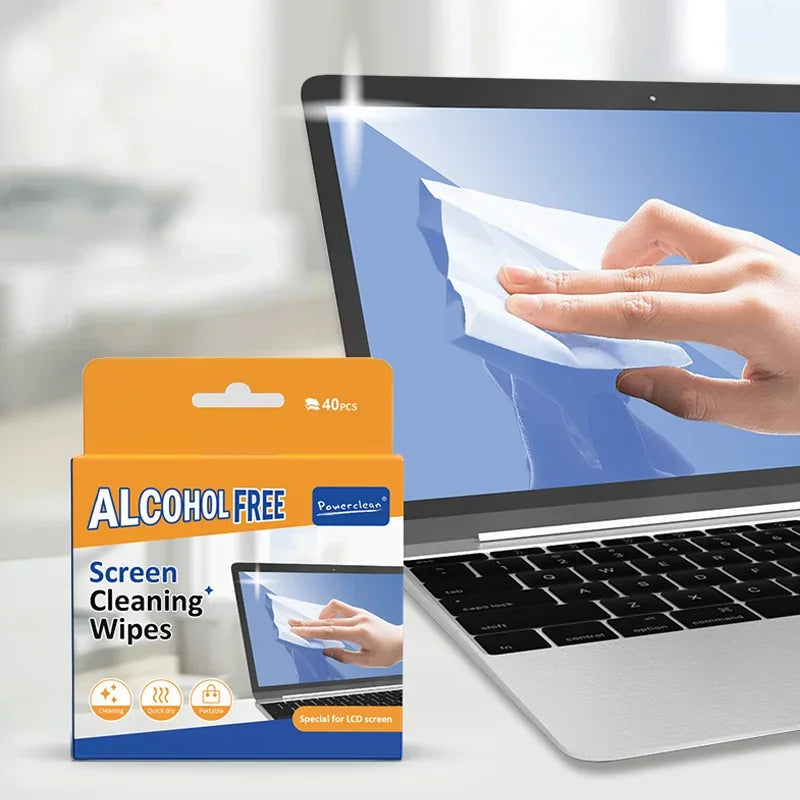 40 Pack PC Cleaners Wipes - Dry and Wet Screen Cleaning Cloths for screens