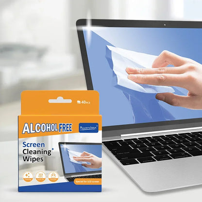 40 Pack PC Cleaners Wipes - Dry and Wet Screen Cleaning Cloths for screens