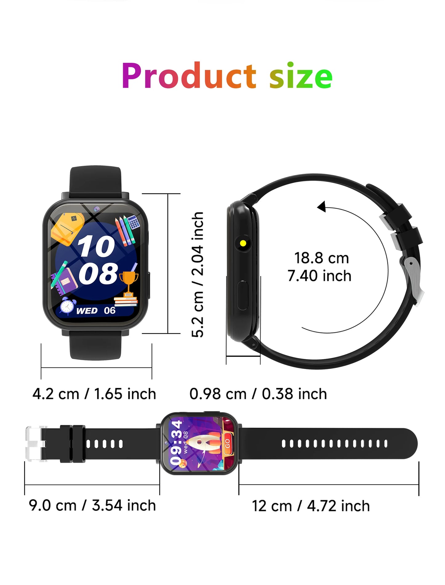 Kids Smart Watch Games HD Screen Camera Flashlight Sleep Monitor Alarm