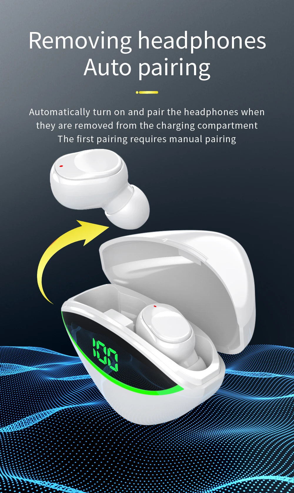 Wireless Bluetooth 5.3 Headset Earphones With Mic Smart Touch Headphones In-Ear Noise Reduction Earbuds