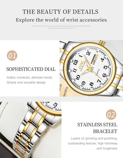 Watch For Women Quartz Watch Waterproof Classic Luxury Brand Stainless Steel Strap