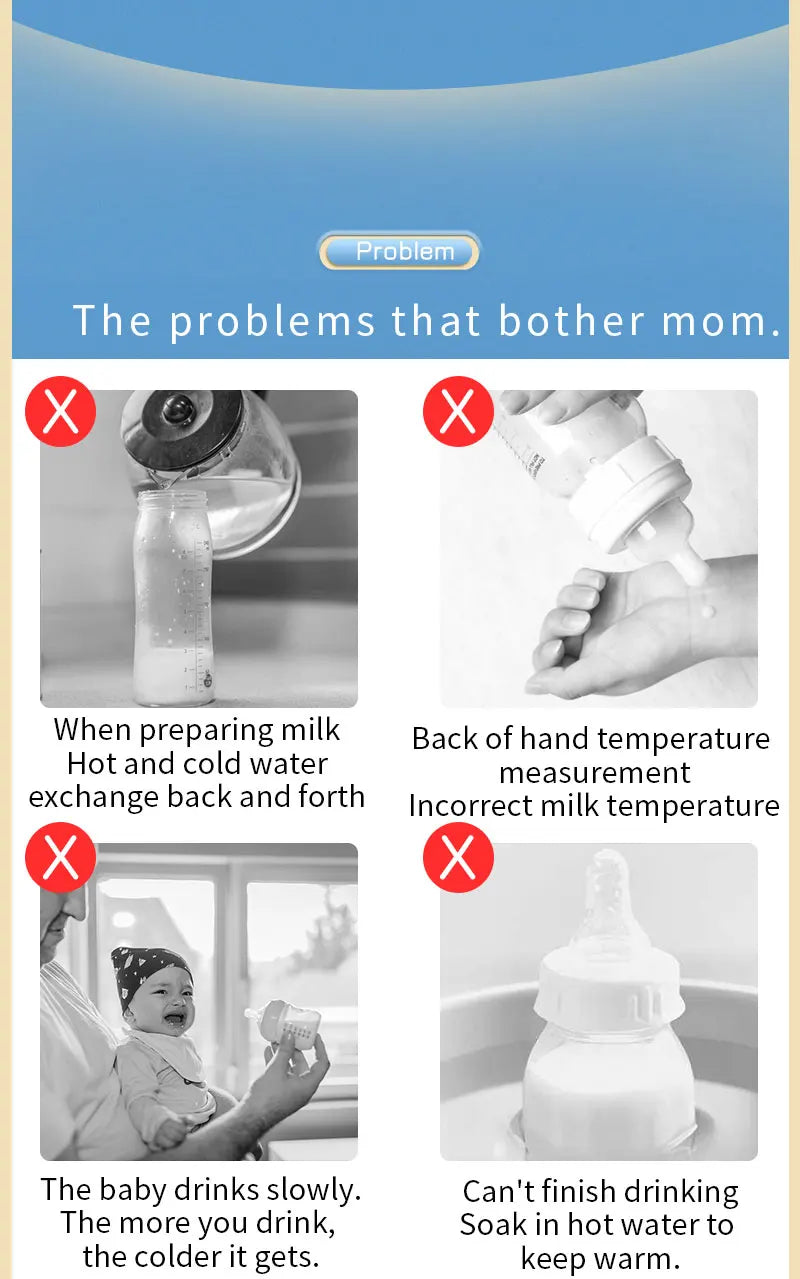 Portable Baby Bottle Insulation Sleeve, Baby Milk Insulation Device with LCD Screen, USB connection & 5  temperature mode