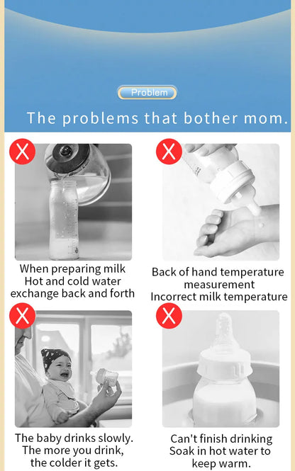 Portable Baby Bottle Insulation Sleeve, Baby Milk Insulation Device with LCD Screen, USB connection & 5  temperature mode