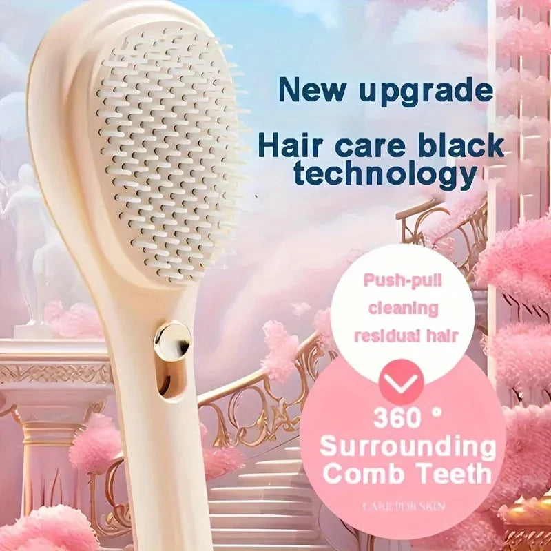 Retractable Hair Comb-Anti-Static Scalp Massaging & Detangling Brush for All Hair Types