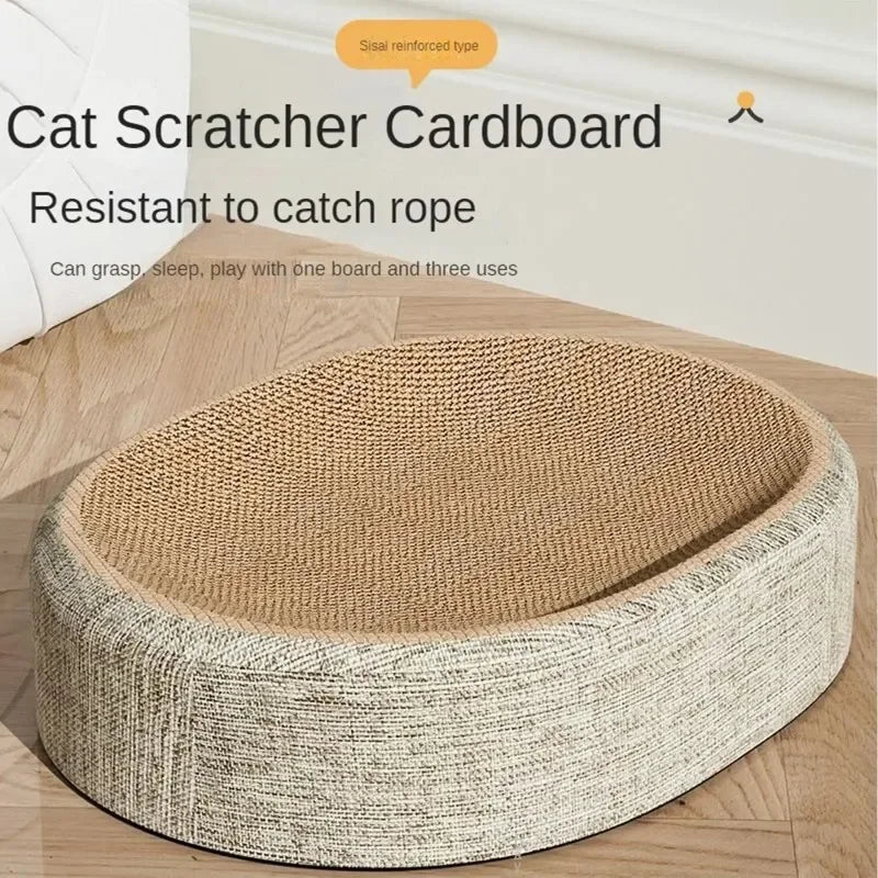 2in1 Oval Cat Scratching Board Protect Furniture Grinding Claw