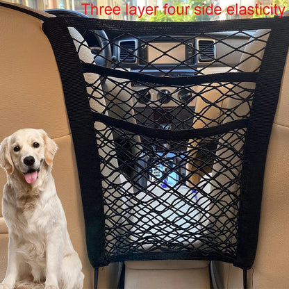 Pet Car Barrier Dog Car Barrier with Automatic Safety Mesh Storage Protector Mesh Net