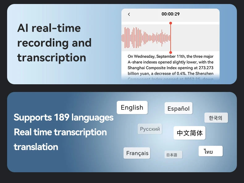 Intelligent AI ChatGPT-4 App Phone Call Voice Recorder 8-128GB Transcribe Summarize Sound Device Audio Dictaphone