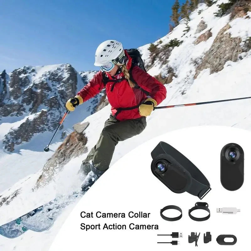 0.96 inch Mini Pet Collar Camera USB Rechargeable HD 1080P LCD Display Lightweight Pet Sport Camera Support Video and Photo Func