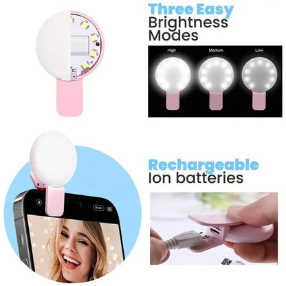 Portable Soft Natural LED Light Mobile Phone Mini Selfie Fill Light
