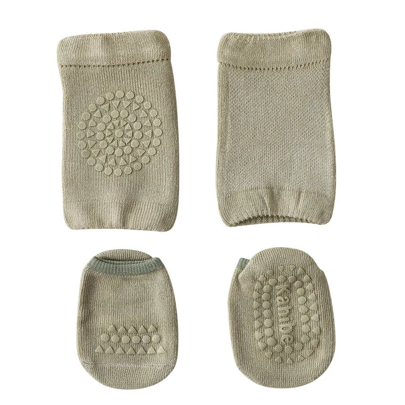 Baby Knee Pads Socks Set- Anti Slip Socks Kneecap Kid Crawling
