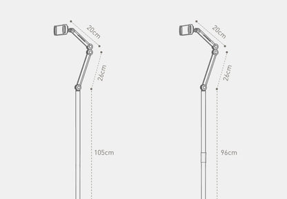 Stand Phone, Tablet Holder Floor Aluminum  Retractable iPad Clip