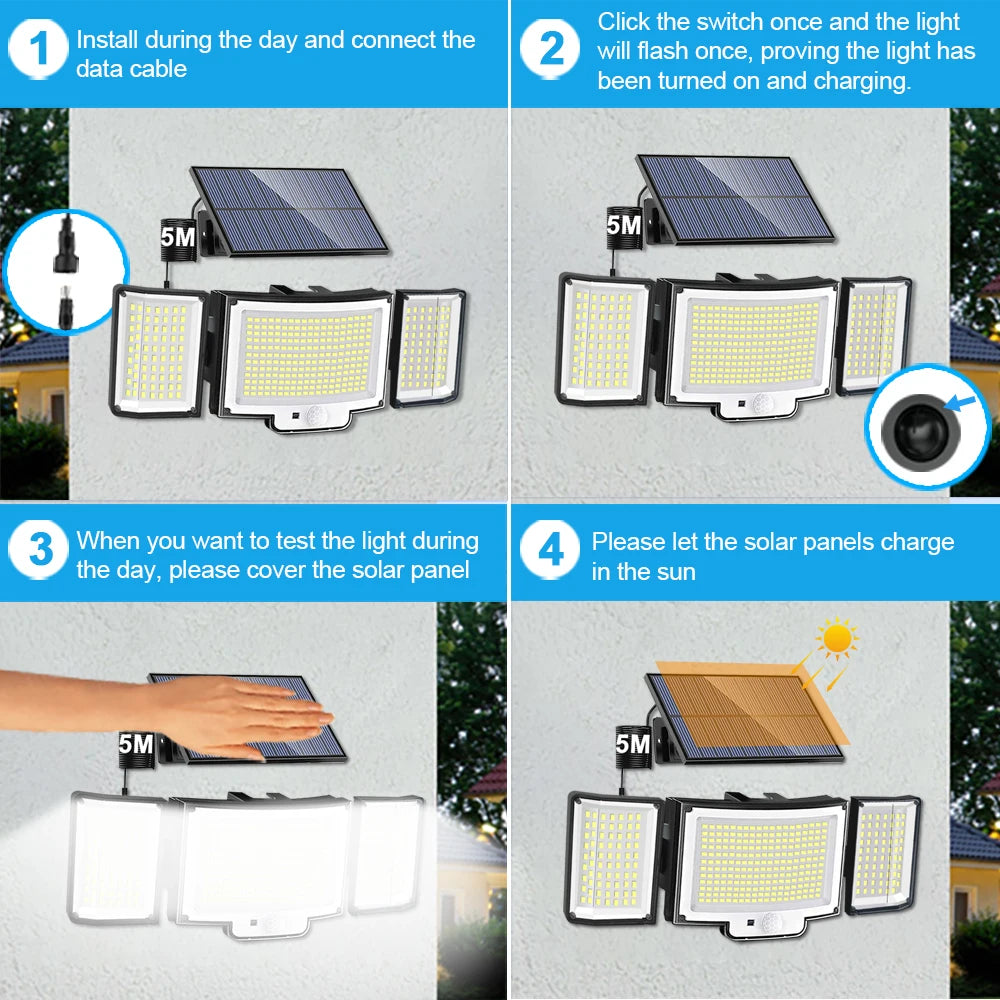 Waterproof Solar Outdoor security  Lights Motion Sensor