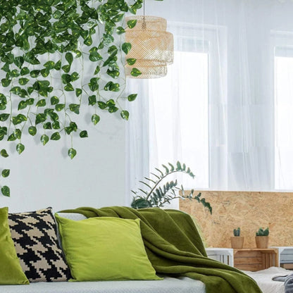 12pcs Artificial Plants Hanging Green Leaf - Fake Plant Vines Creeper