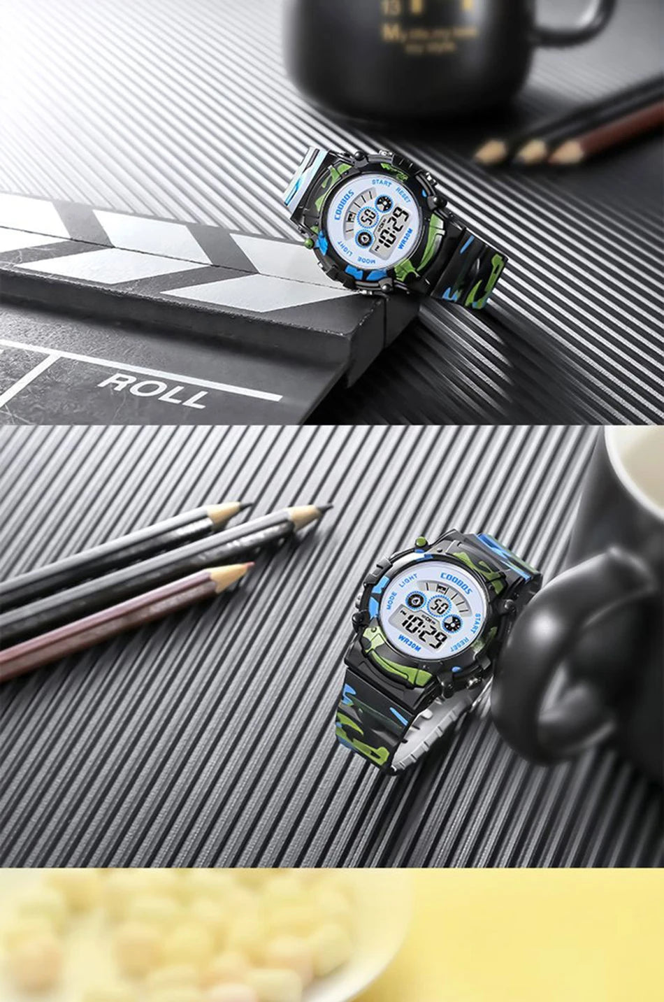 Digital LED Luminous Waterproof Watch for Kids Multi-function