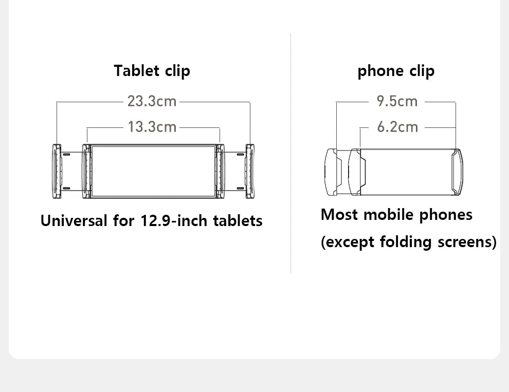 Stand Phone, Tablet Holder Floor Aluminum  Retractable iPad Clip