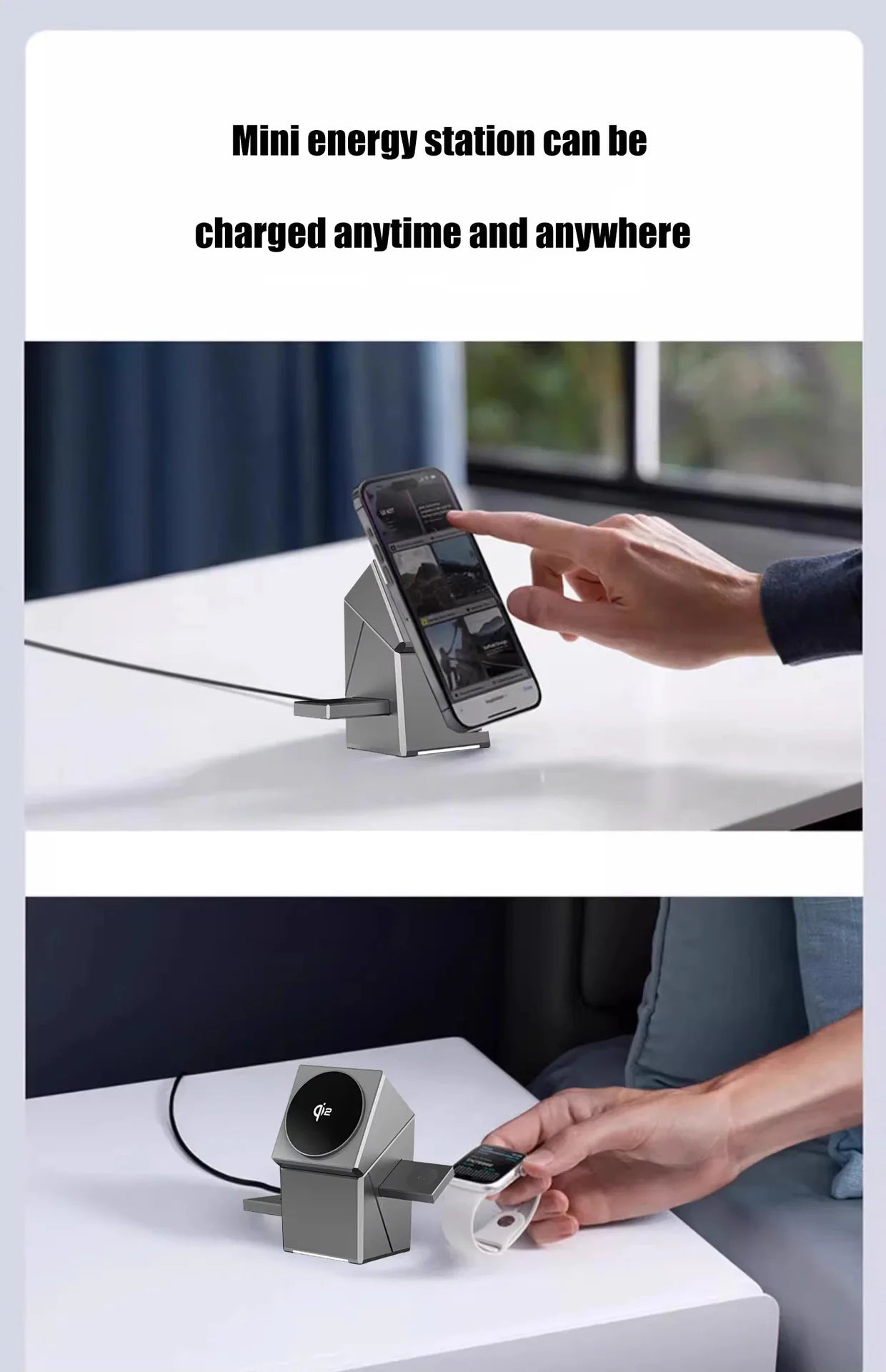 3 in 1 Cube Wireless Charger Auto Rotation Magnetic 15W Wireless Charging Station for IPhone 16 15 14 13 12 iWatch Airpods
