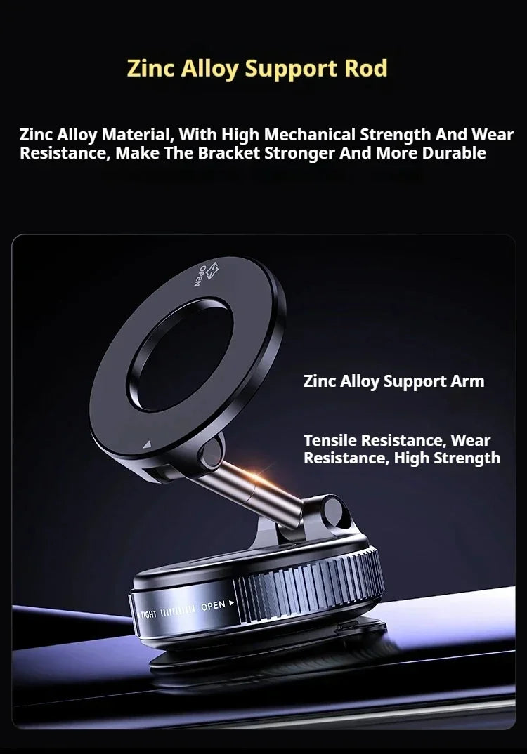 Vacuum Strong Magnetic Phone Holder Foldable Design 360° Adjustable Vacuum Car Mount For Cell Phone For phone Live Stream New
