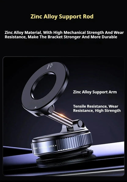 Vacuum Strong Magnetic Phone Holder Foldable Design 360° Adjustable Vacuum Car Mount For Cell Phone For phone Live Stream New