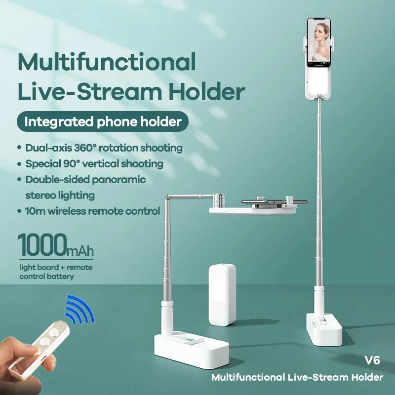Multifunction Mobile Phone Holder Can Be Bent & Telescopic with light & remote control