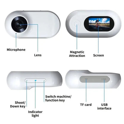 0.96 inch Mini Pet Collar Camera USB Rechargeable HD 1080P LCD Display Lightweight Pet Sport Camera Support Video and Photo Func
