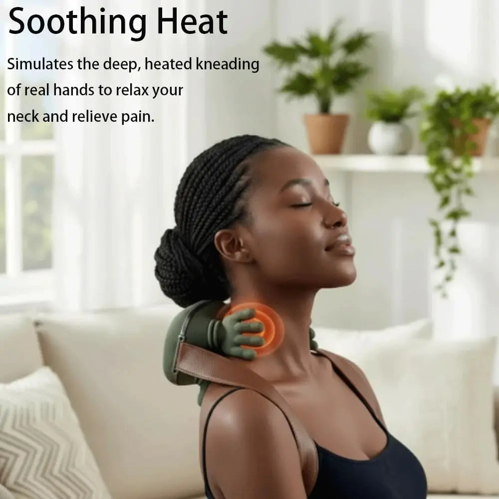 Wireless Neck And Back Massager with Heat 4D Kneading Shiatsu Deep Tissue