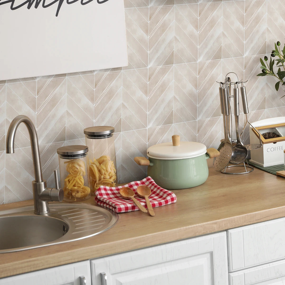 3D self-adhesive wall stickers, waterproof and easy to clean, suitable for kitchen, bathroom, living room, dining room, etc.