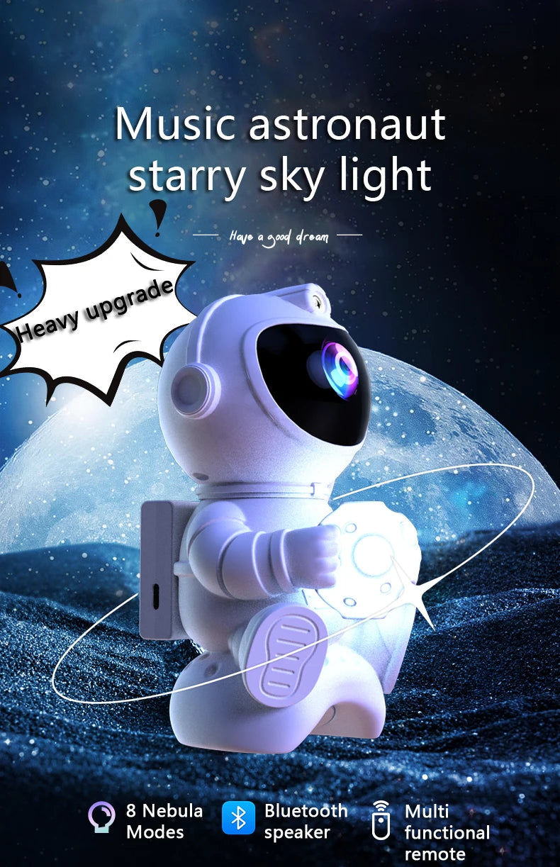 Astronaut LED Night Light Galaxy Star Projector Bluetooth Speaker Remote Control Timer 360° Adjustable Angle