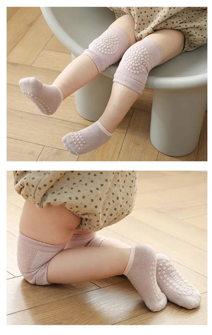 Baby Knee Pads Socks Set- Anti Slip Socks Kneecap Kid Crawling
