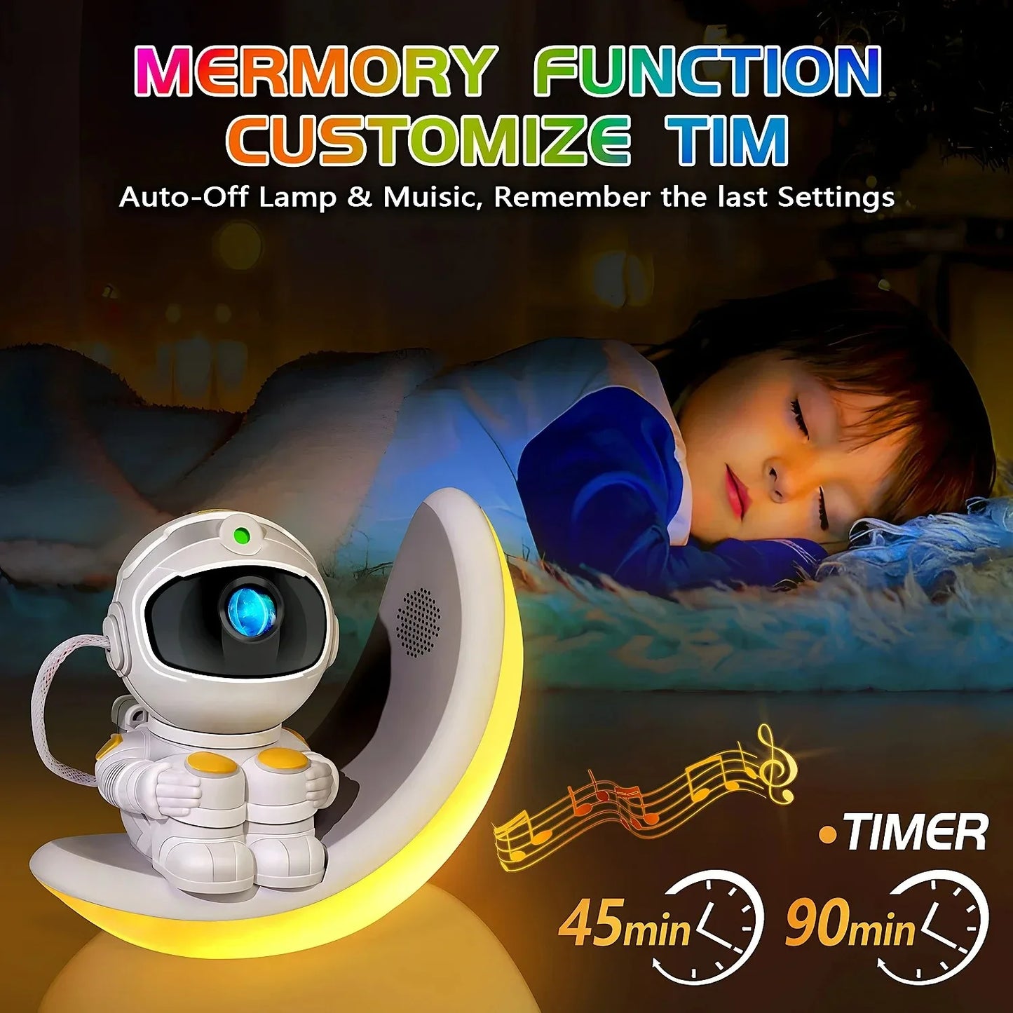 Cute Moon Mood Light Touch Dimming with Clock RGB Color Changing Light Bluetooth Speaker Music Playback  Bedroom Night Light