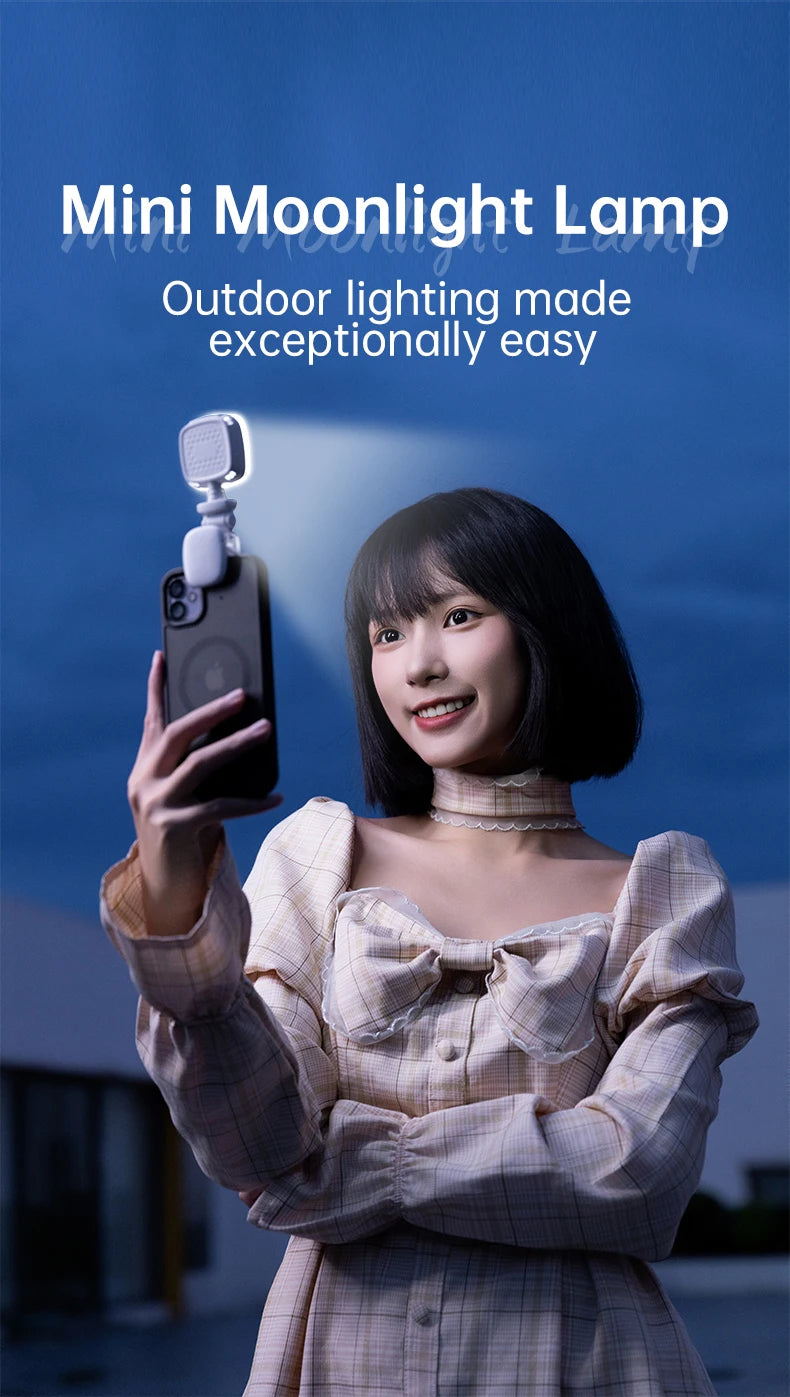 Mini Moonlight Portable Adjustable LED Selfie Clip Light for cell, laptop