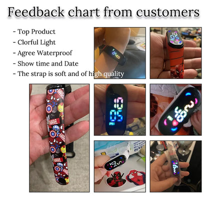 New Spiderman Kid's Waterproof Watches  Digital Watch Boys LED Clock