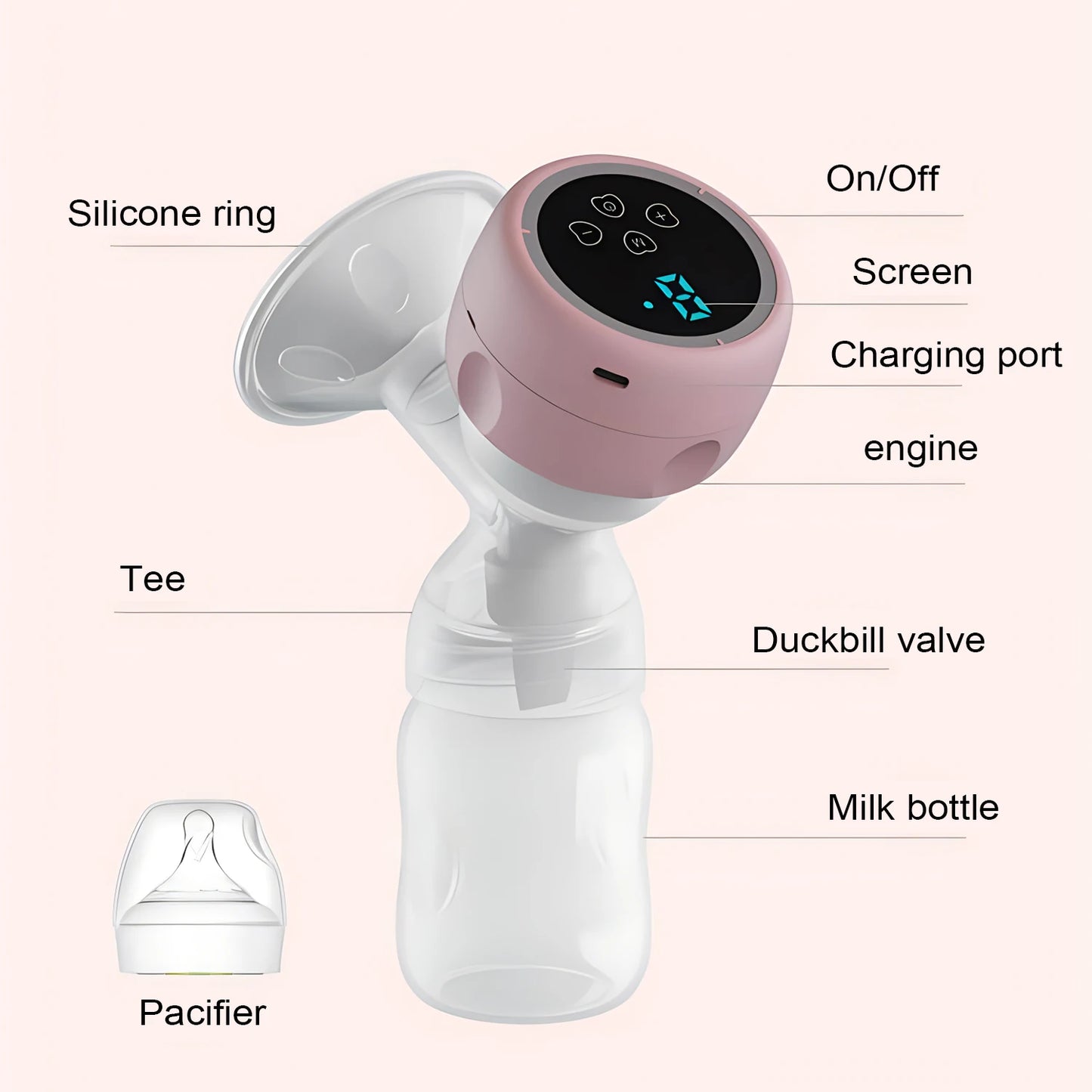 Electric Breast Pump Intelligent Integrated High Suction  - Painless and Silent Breast pump