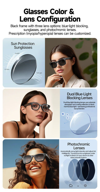 TOP 1 Meta AI Smart Glasses 13MP Camera Video Recording 100+ Languages Translation Sunglasses