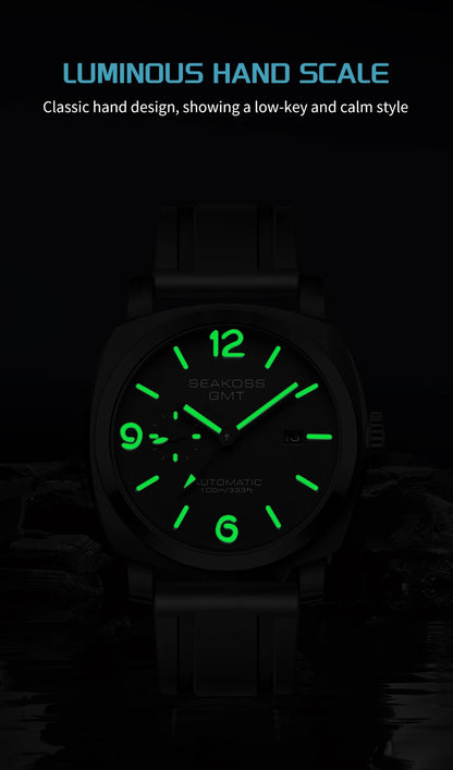 SEAKOSS GMT Men‘s Diving Automatic Mechanical Watches Seagull ST2557