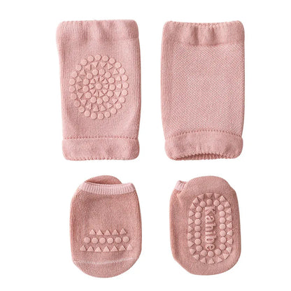 Baby Knee Pads Socks Set- Anti Slip Socks Kneecap Kid Crawling