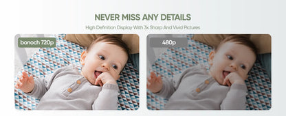1080P HD Split Screen Video Baby Monitor with two Camera, Hack Proof, Remote Zoom/Pan/Tilt, 4000mAh Battery