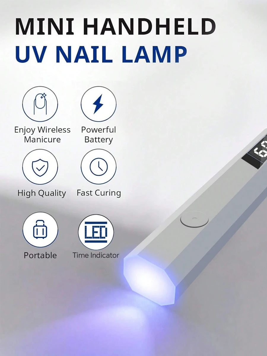 Portable Handheld UV Light lamp for Gel Nails  Rechargeable