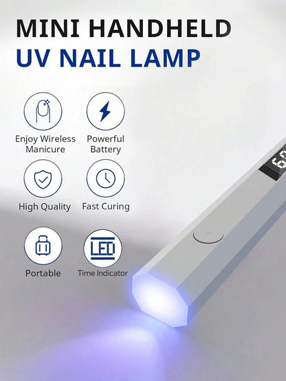 Portable Handheld UV Light lamp for Gel Nails  Rechargeable