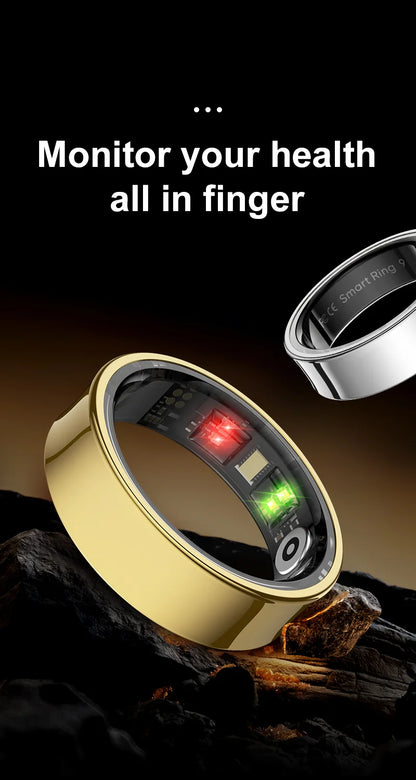 Smart Ring Men Women with Charging Case ,Heart Rate Blood Oxygen,Skin Temperature Monitor