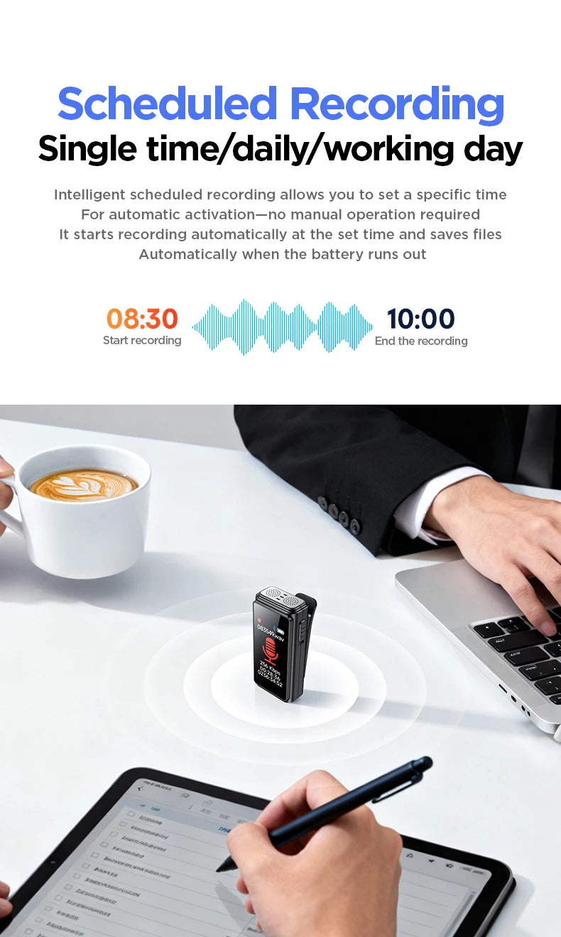 Mini Portable Voice Recorder with Clip  - for Meetings/Lectures/Interviews