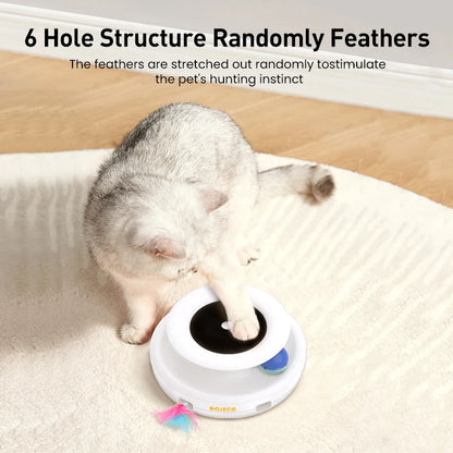 Automatic 5 Modes Feather Fun Ball for Pets Electronic Interactive Toy